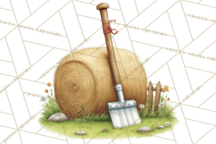 Farm Animals Clipart PNG, Cow Pig Sheep Horse Chicken Goat Product Image 4