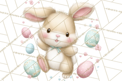 Easter Bunnies Clipart, Cute Cartoon Bunnies Png Product Image 4