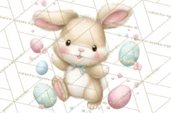 Easter Bunnies Clipart, Cute Cartoon Bunnies Png Product Image 4