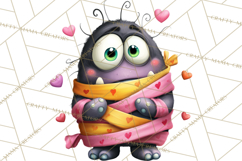 Quirky Valentine Monster Clipart PNG for Cute Printable Product Image 3
