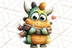 Quirky Valentine Monster Clipart PNG for Cute Printable Product Image 5