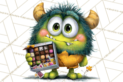 Quirky Valentine Monster Clipart PNG for Cute Printable Product Image 2