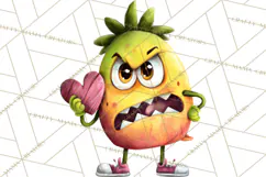 Quirky Valentine Monster Clipart PNG for Cute Printable Product Image 2