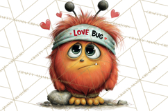 Quirky Valentine Monster Clipart PNG for Cute Printable Product Image 3