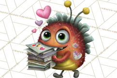 Quirky Valentine Monster Clipart PNG for Cute Printable Product Image 4