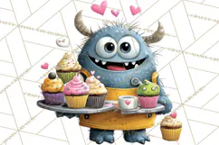 Quirky Valentine Monster Clipart PNG for Cute Printable Product Image 4