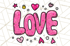 Bubblegum Pop Valentine Clipart PNG Hearts Candy Cupcakes Product Image 3