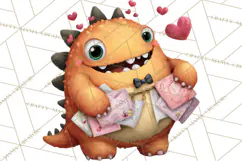 Quirky Valentine Monster Clipart PNG for Cute Printable Product Image 5