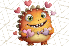 Quirky Valentine Monster Clipart PNG for Cute Printable Product Image 4