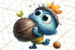 Quirky Valentine Monster Clipart PNG for Cute Printable Product Image 5