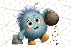 Quirky Valentine Monster Clipart PNG for Cute Printable Product Image 2