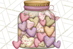 Retro Valentine Candy Shop Clipart PNG Pastel Sweets Product Image 2