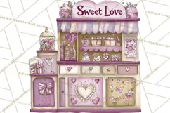 Retro Valentine Candy Shop Clipart PNG Pastel Sweets Product Image 2