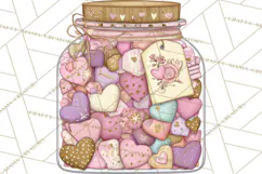 Retro Valentine Candy Shop Clipart PNG Pastel Sweets Product Image 3