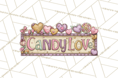 Retro Valentine Candy Shop Clipart PNG Pastel Sweets Product Image 5
