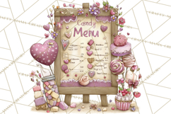 Retro Valentine Candy Shop Clipart PNG Pastel Sweets Product Image 2