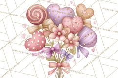 Retro Valentine Candy Shop Clipart PNG Pastel Sweets Product Image 4