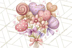Retro Valentine Candy Shop Clipart PNG Pastel Sweets Product Image 4
