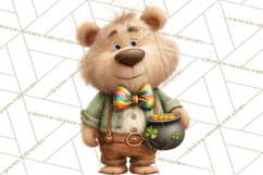 Lucky Animals Clipart, St. Patrick’s Day PNG, Cute Shamrock Product Image 5