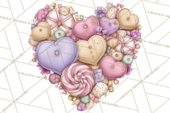 Retro Valentine Candy Shop Clipart PNG Pastel Sweets Product Image 4