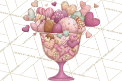 Retro Valentine Candy Shop Clipart PNG Pastel Sweets Product Image 2