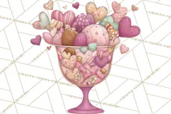 Retro Valentine Candy Shop Clipart PNG Pastel Sweets Product Image 2