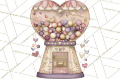 Retro Valentine Candy Shop Clipart PNG Pastel Sweets Product Image 3