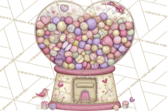 Retro Valentine Candy Shop Clipart PNG Pastel Sweets Product Image 4