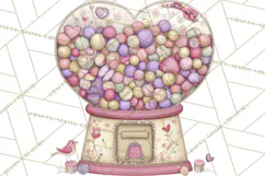 Retro Valentine Candy Shop Clipart PNG Pastel Sweets Product Image 4