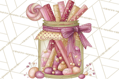 Retro Valentine Candy Shop Clipart PNG Pastel Sweets Product Image 5