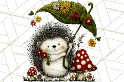 Forest Friends Woodland Animals PNG Clipart Mushrooms Art Product Image 2