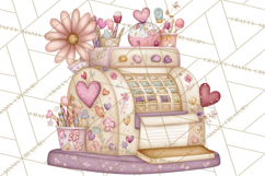 Retro Valentine Candy Shop Clipart PNG Pastel Sweets Product Image 3