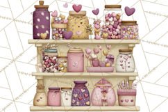 Retro Valentine Candy Shop Clipart PNG Pastel Sweets Product Image 4