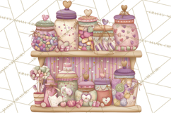 Retro Valentine Candy Shop Clipart PNG Pastel Sweets Product Image 5