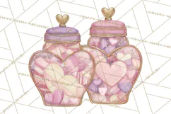Retro Valentine Candy Shop Clipart PNG Pastel Sweets Product Image 4
