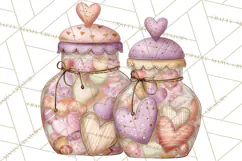 Retro Valentine Candy Shop Clipart PNG Pastel Sweets Product Image 5