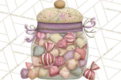 Retro Valentine Candy Shop Clipart PNG Pastel Sweets Product Image 2