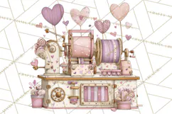 Retro Valentine Candy Shop Clipart PNG Pastel Sweets Product Image 4