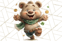 Lucky Animals Clipart, St. Patrick’s Day PNG, Cute Shamrock Product Image 3