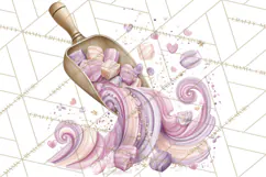 Retro Valentine Candy Shop Clipart PNG Pastel Sweets Product Image 5