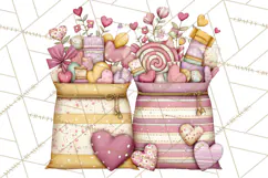 Retro Valentine Candy Shop Clipart PNG Pastel Sweets Product Image 2