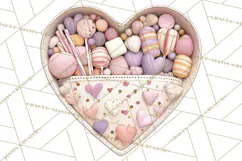 Retro Valentine Candy Shop Clipart PNG Pastel Sweets Product Image 3
