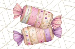 Retro Valentine Candy Shop Clipart PNG Pastel Sweets Product Image 3