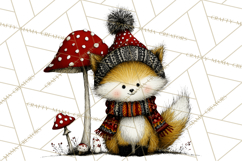 Forest Friends Woodland Animals PNG Clipart Mushrooms Art Product Image 4