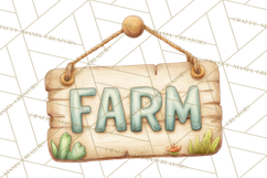 Farm Animals Clipart PNG, Cow Pig Sheep Horse Chicken Goat Product Image 4