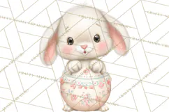 Easter Bunnies Clipart, Cute Cartoon Bunnies Png Product Image 4