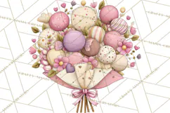 Retro Valentine Candy Shop Clipart PNG Pastel Sweets Product Image 4