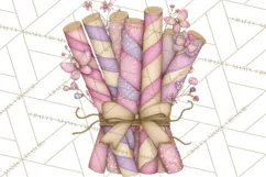 Retro Valentine Candy Shop Clipart PNG Pastel Sweets Product Image 5