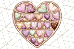 Retro Valentine Candy Shop Clipart PNG Pastel Sweets Product Image 3