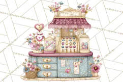 Retro Valentine Candy Shop Clipart PNG Pastel Sweets Product Image 4